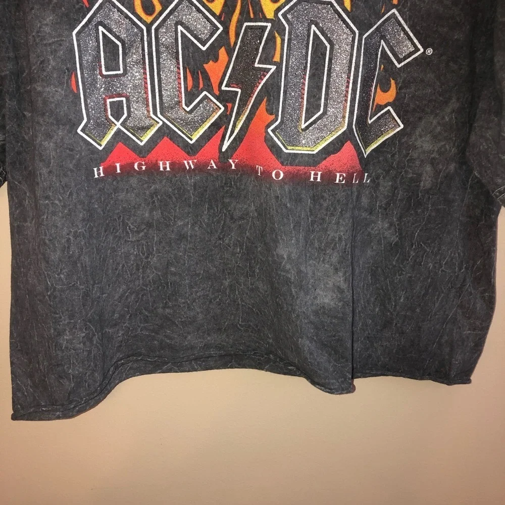 AC/DC Acid Wash Highway to Hell Graphic Band TShirt